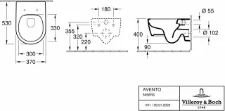 Подвесной унитаз Villeroy  Boch Avento Directflush 5656SR01с крышкой-сиденьем Slim